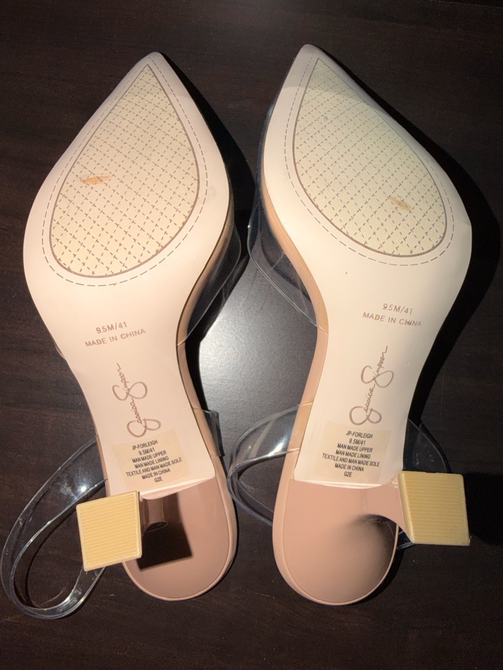 Jessica Simpson Blush Clear-Strap Heels with Crystal Buckle - New - Size 9.5 - Picture 5 of 5